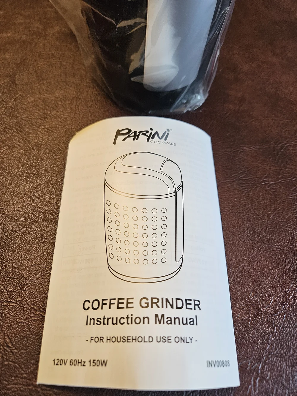 Parini Black Electric Coffee Bean Grinder